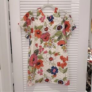 Trina Turk Floral Cold Shoulder Mini Dress